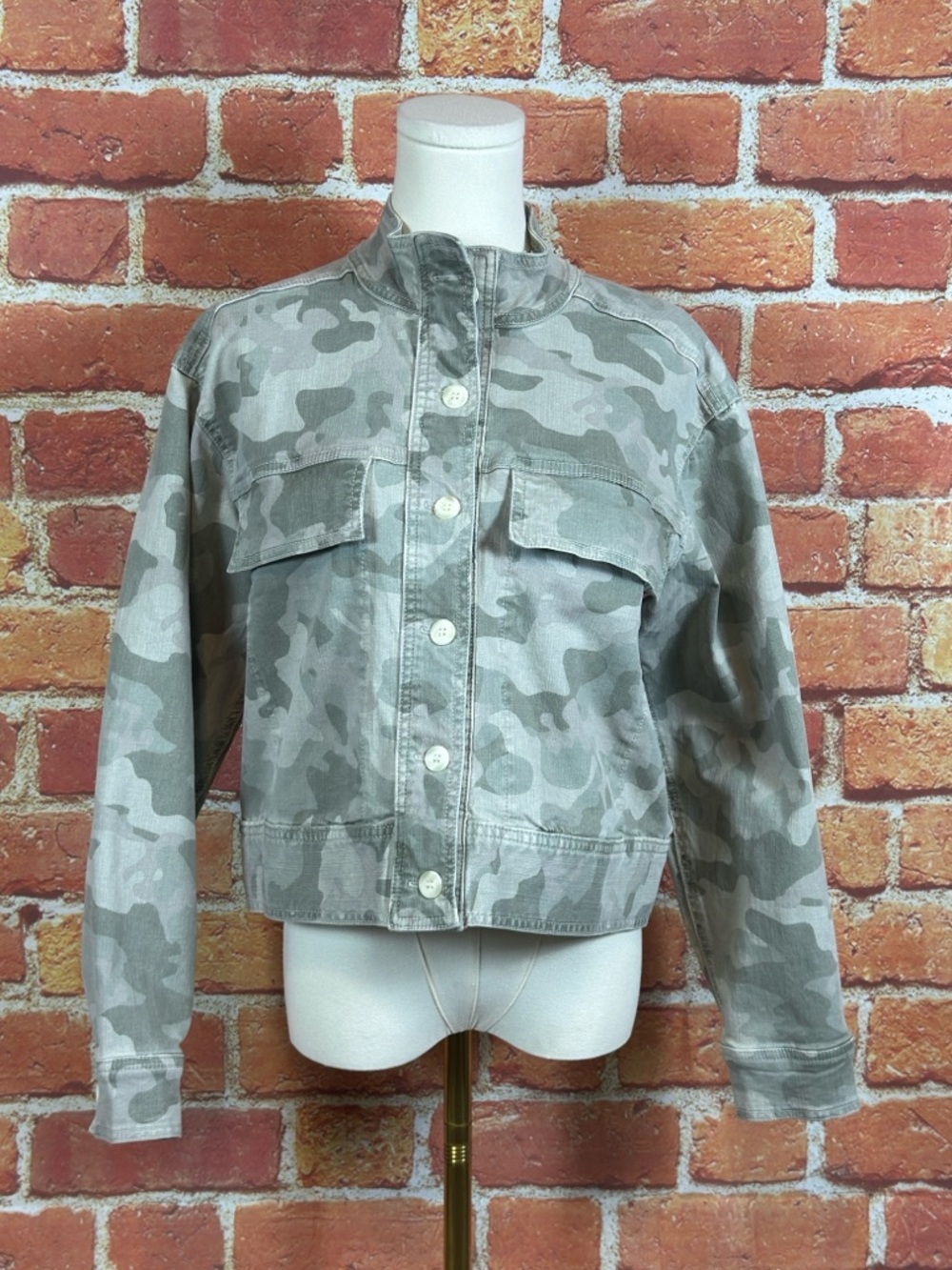 Dear John Light Gray Camouflage Utility Jacket Women’s Size Small NEW - Picture 1 of 14